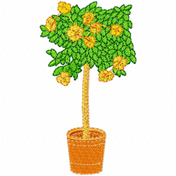 Flowers And Tree Embroidery Design 6